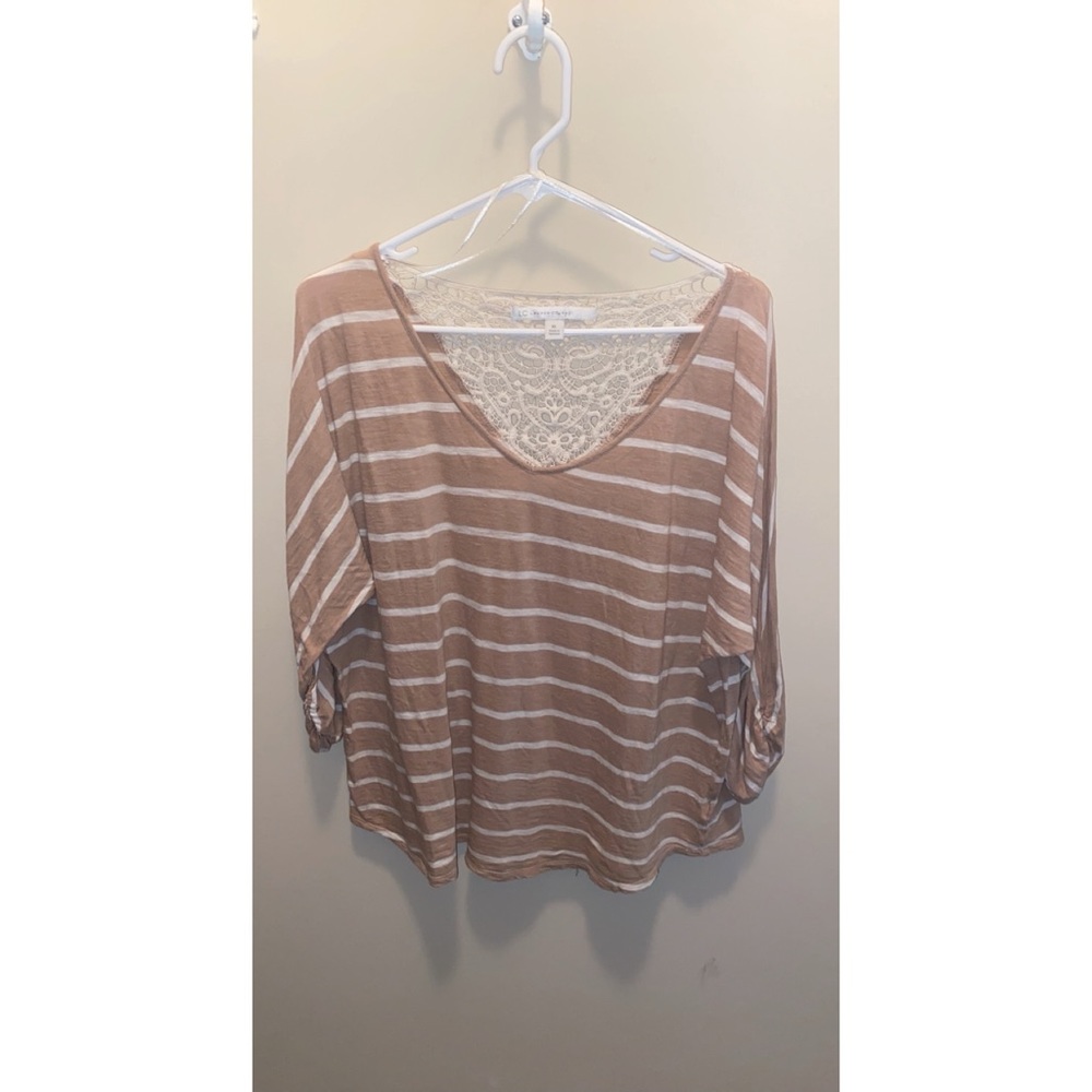 Lauren Conrad XL tan top with lace back